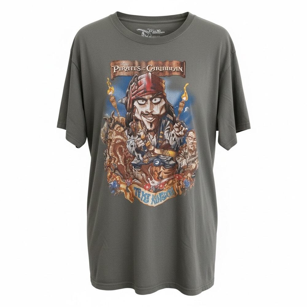 NWT Disney Studio Collection "Pirates of the Caribbean" Tiki Kingdom T-shirt L